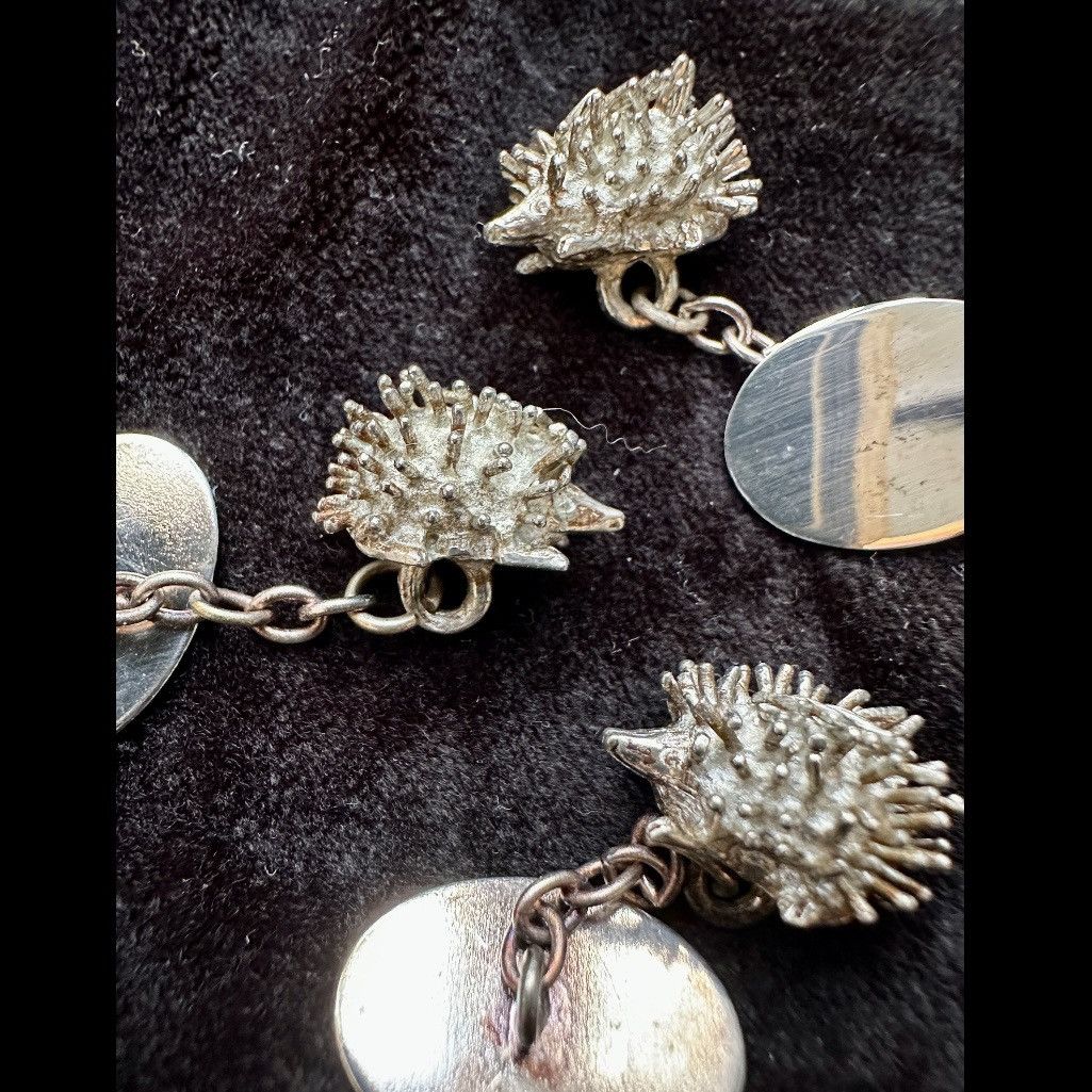 Other VINTAGE 1990s SILVER PLATED HEDGEHOG CUFFLINKS FRENCH CUFFS Size ONE SIZE - 2 Thumbnail