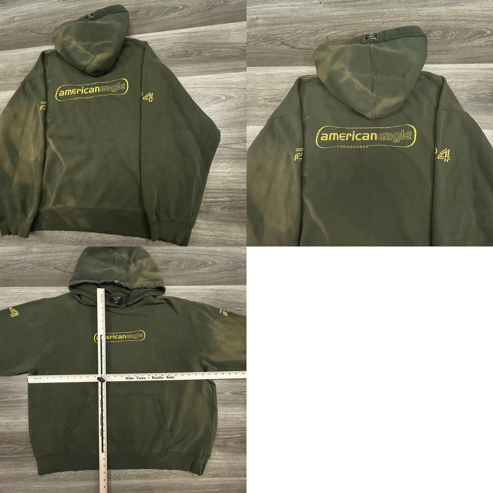 American Eagle Outfitters VINTAGE American Eagle Hoodie Mens 2XL Green Snowboard Faded Distressed 90s Size US XXL / EU 58 / 5 - 8 Thumbnail
