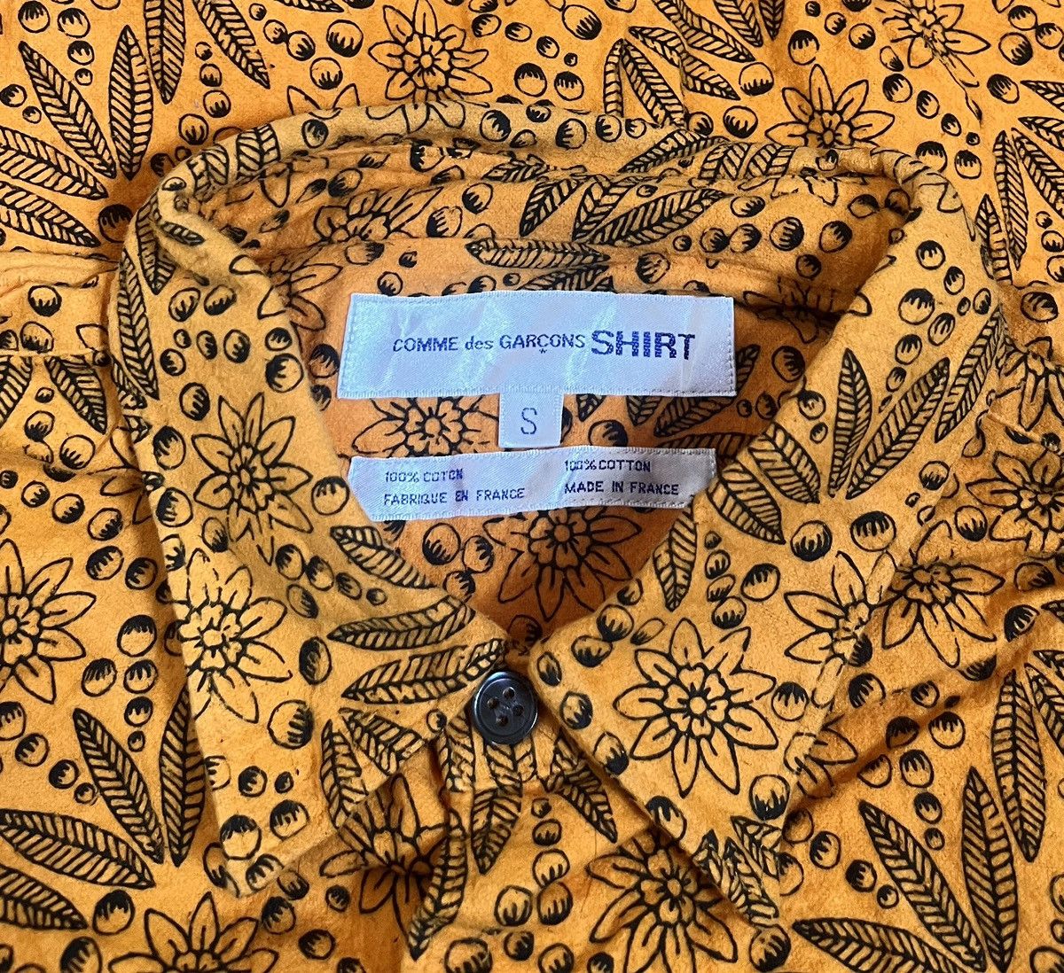 Comme des Garcons CDG SHIRT printed abstract leaves orange button up shirt Size US M / EU 48-50 / 2 - 3 Thumbnail
