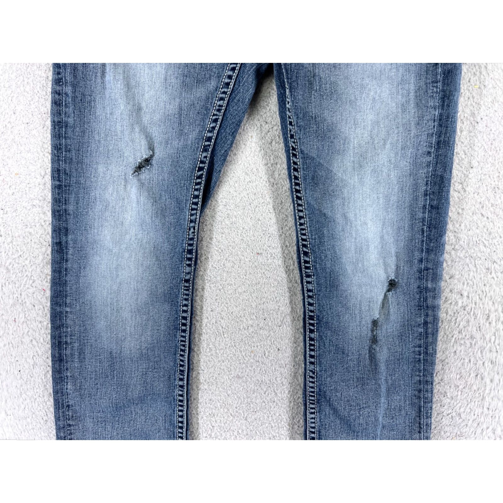 Vintage BKE Jeans Men 30 L Blue Denim Embroidered Distressed Asher Buckle 29x31 Size US 30 / EU 46 - 3 Thumbnail