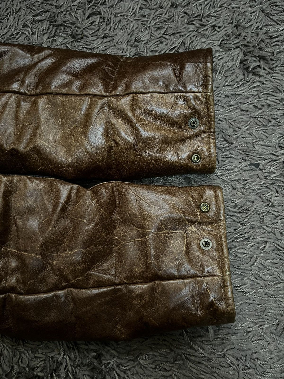 Branded Leather 1990s ROBERTO MASSINI cowhide detachable trim hood #I2 Size US M / EU 48-50 / 2 - 6 Thumbnail