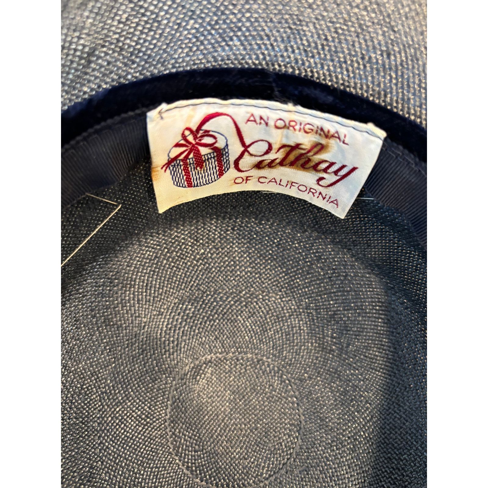 Vintage Cuthay California Original Vintage Navy Blue Hat Cream Size ONE SIZE - 7 Thumbnail