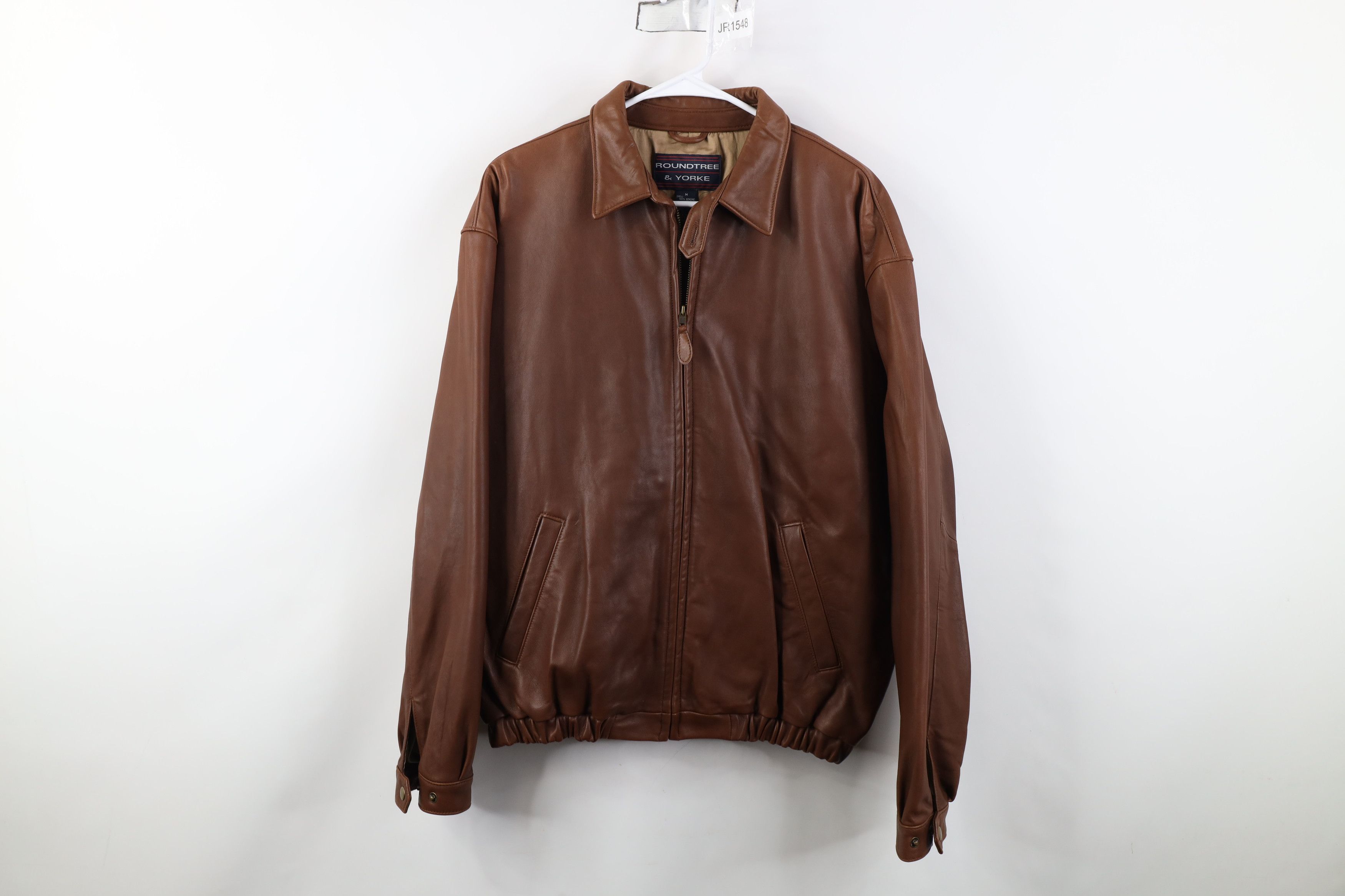 Vintage Vintage 90s Y2K Streetwear Leather Cafe Bomber Jacket Brown Size US M / EU 48-50 / 2 - 1 Thumbnail