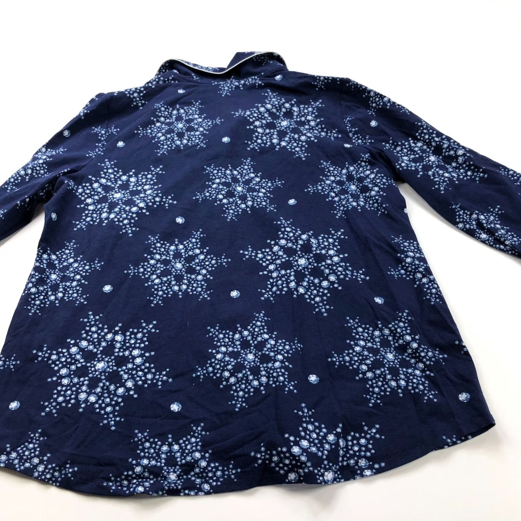 Vintage Soma XL Pajama Embraceable PJ Button Front Collared Shirt Snowflake Blue Womens Shirt Christmas Snowflake Blue Size XL / US 12-14 / IT 48-50 - 6 Thumbnail