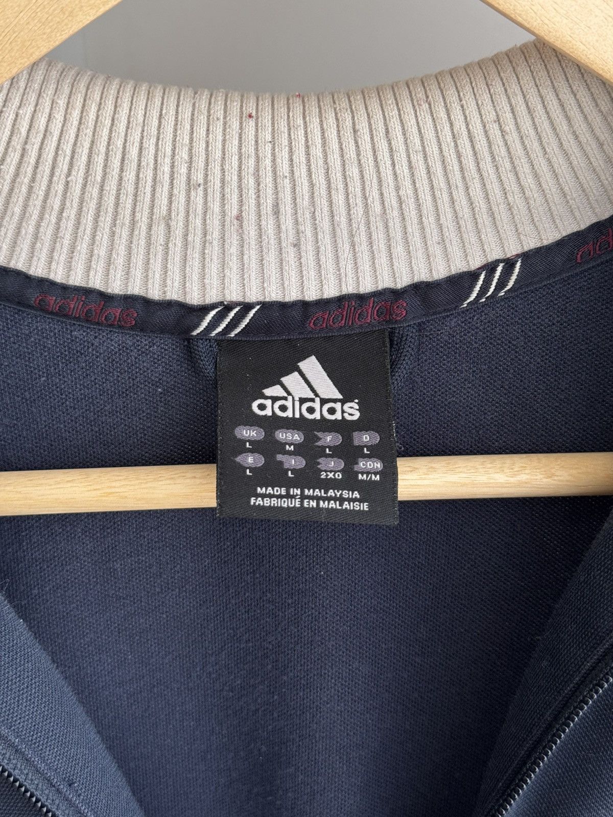 Adidas × Vintage Vintage Adidas Three Stripes Streetwear Japanese Zip Hoodie Size US L / EU 52-54 / 3 - 17 Thumbnail
