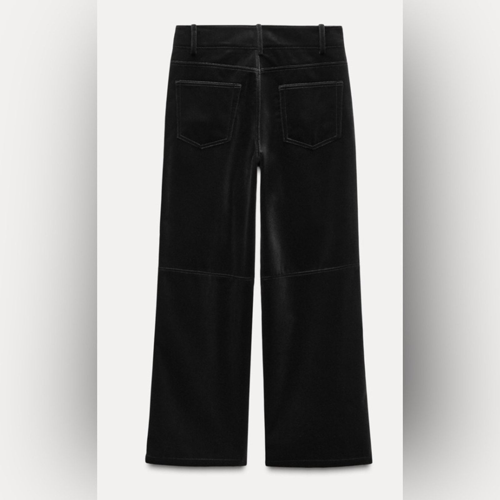 Zara NWT-Zara- STRAIGHT LEG VELVET PANTS ZW COLLECTION-Small Size 27" / US 4 / IT 40 - 3 Thumbnail