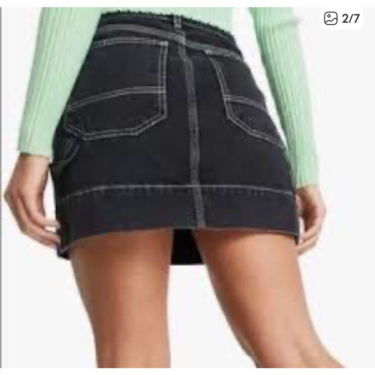 Topshop Topshop Women's Mini Cargo Jean Skirt Size 28" / US 6 / IT 42 - 9 Thumbnail