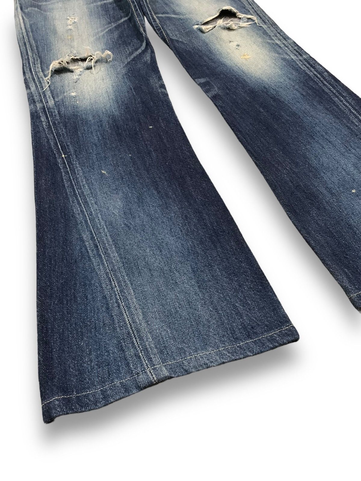 Edwin Vintage Edwin Blue Trip Flare Bootcut Distressed Jeans Size US 31 - 8 Thumbnail