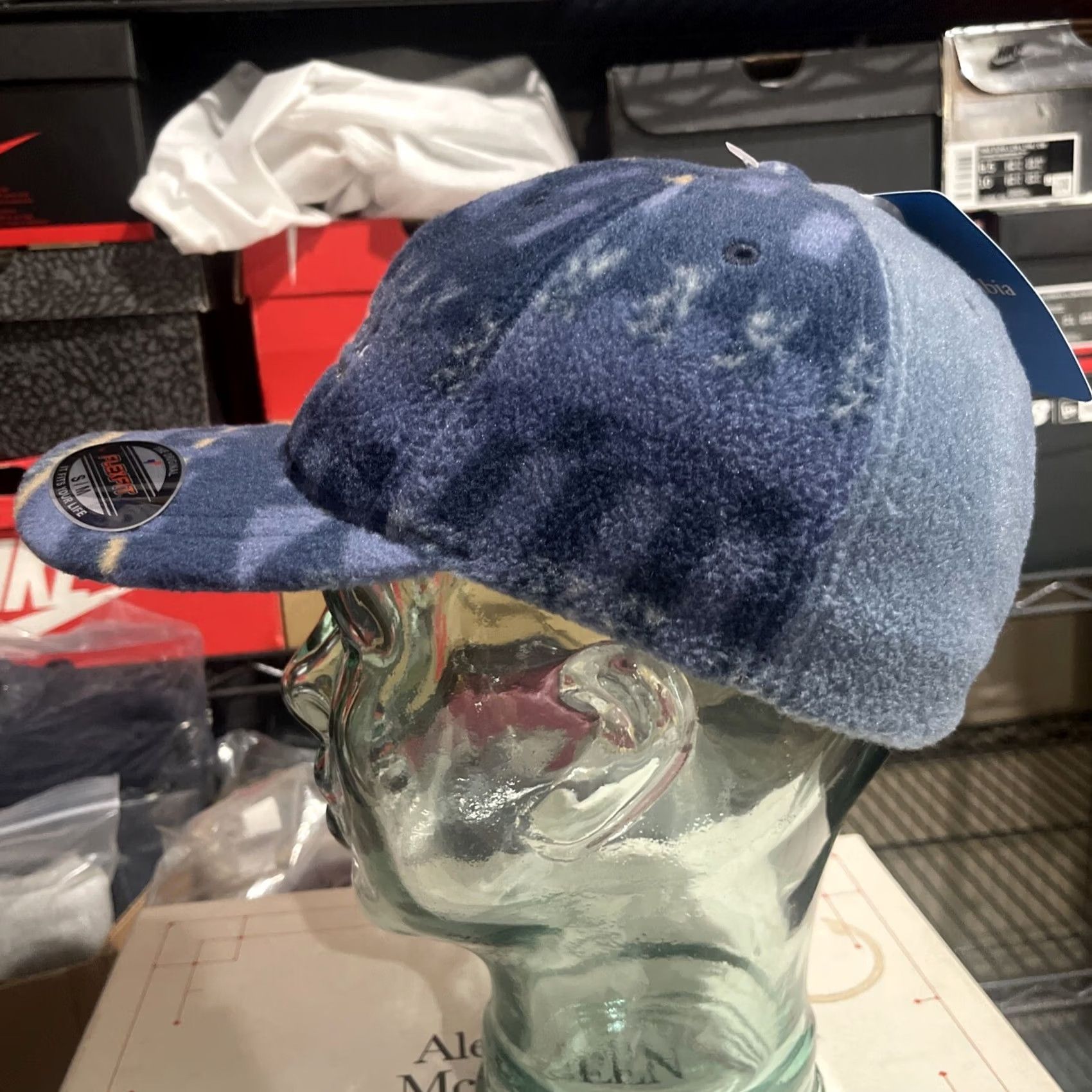 Vintage Columbia Hat Cap Adult S/M Fleece Flexfit Outdoor Mens Winter Blue Hat Cap Size US S / EU 44-46 / 1 - 7 Thumbnail