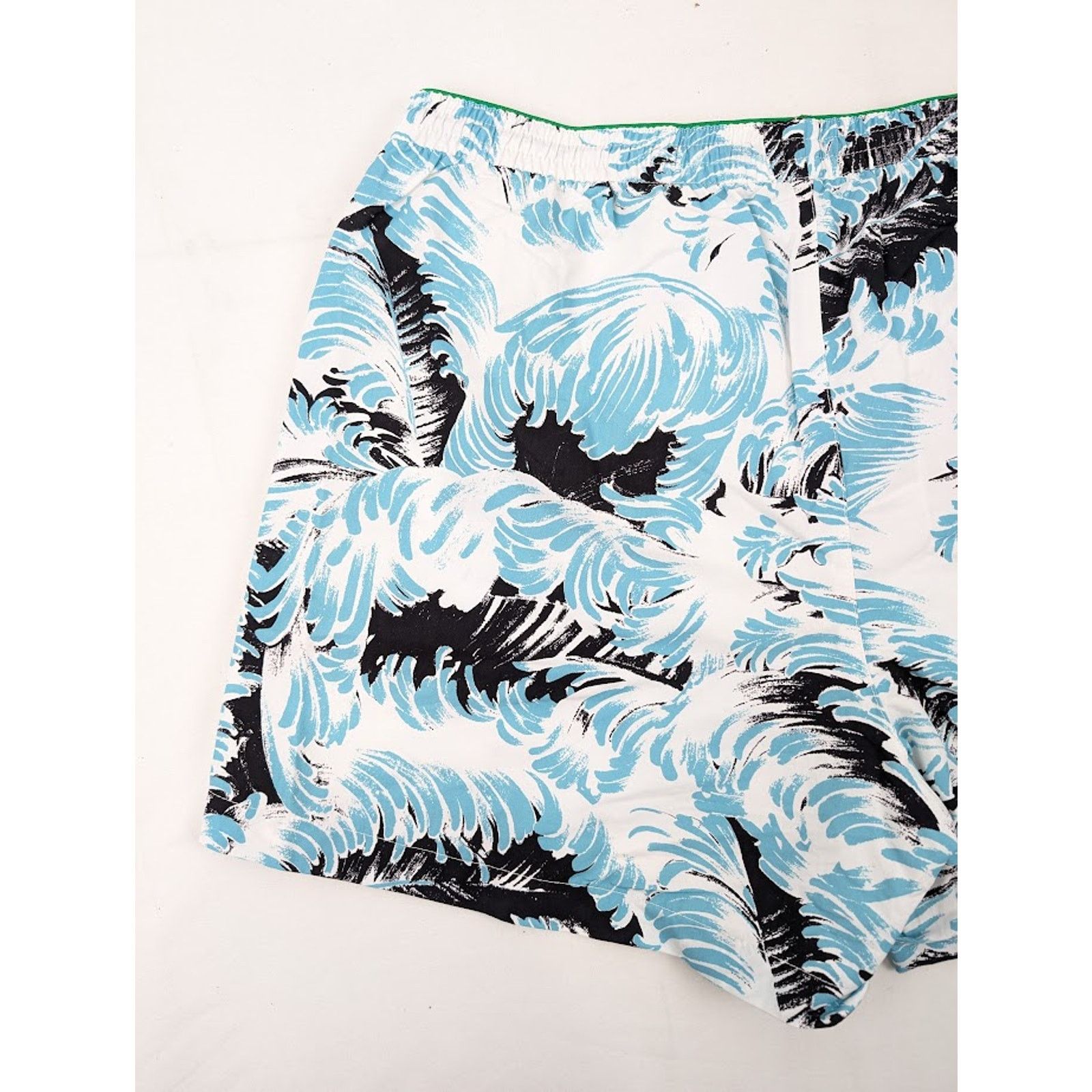 Bottega Veneta o1rshd1 Nylon Printed Feathers Swim Long Boxer in Black/Turq Size US 36 / EU 52 - 12 Thumbnail