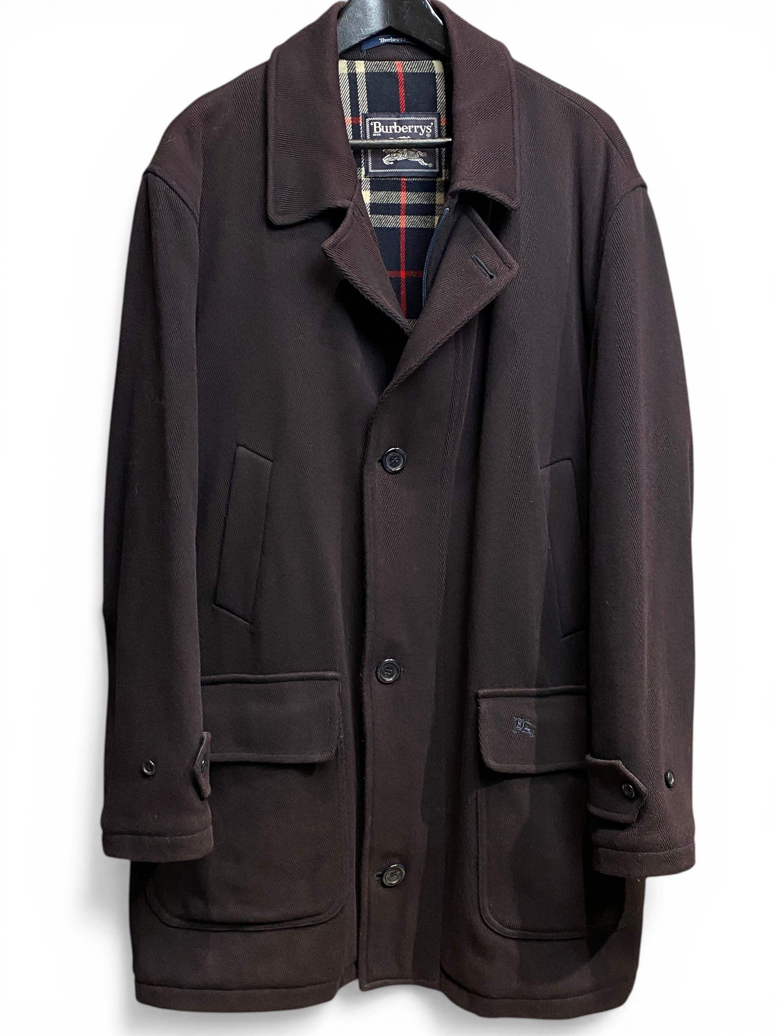 Burberry Burberrys Brown Wool Twill Nova Check Logo Field Jacket Coat Size US XXL / EU 58 / 5 - 2 Thumbnail