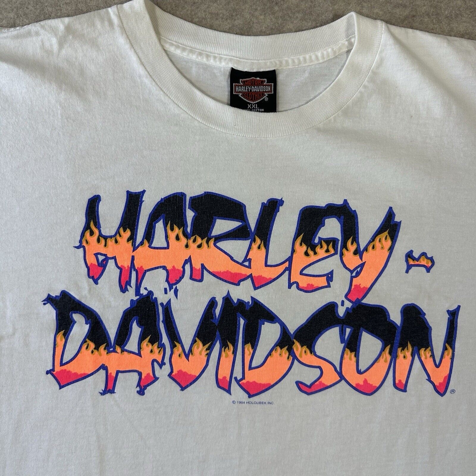 Harley Davidson Vintage Harley Davidson Flame Logo 94’ Tee Polar Bear Size US XXL / EU 58 / 5 - 2 Thumbnail