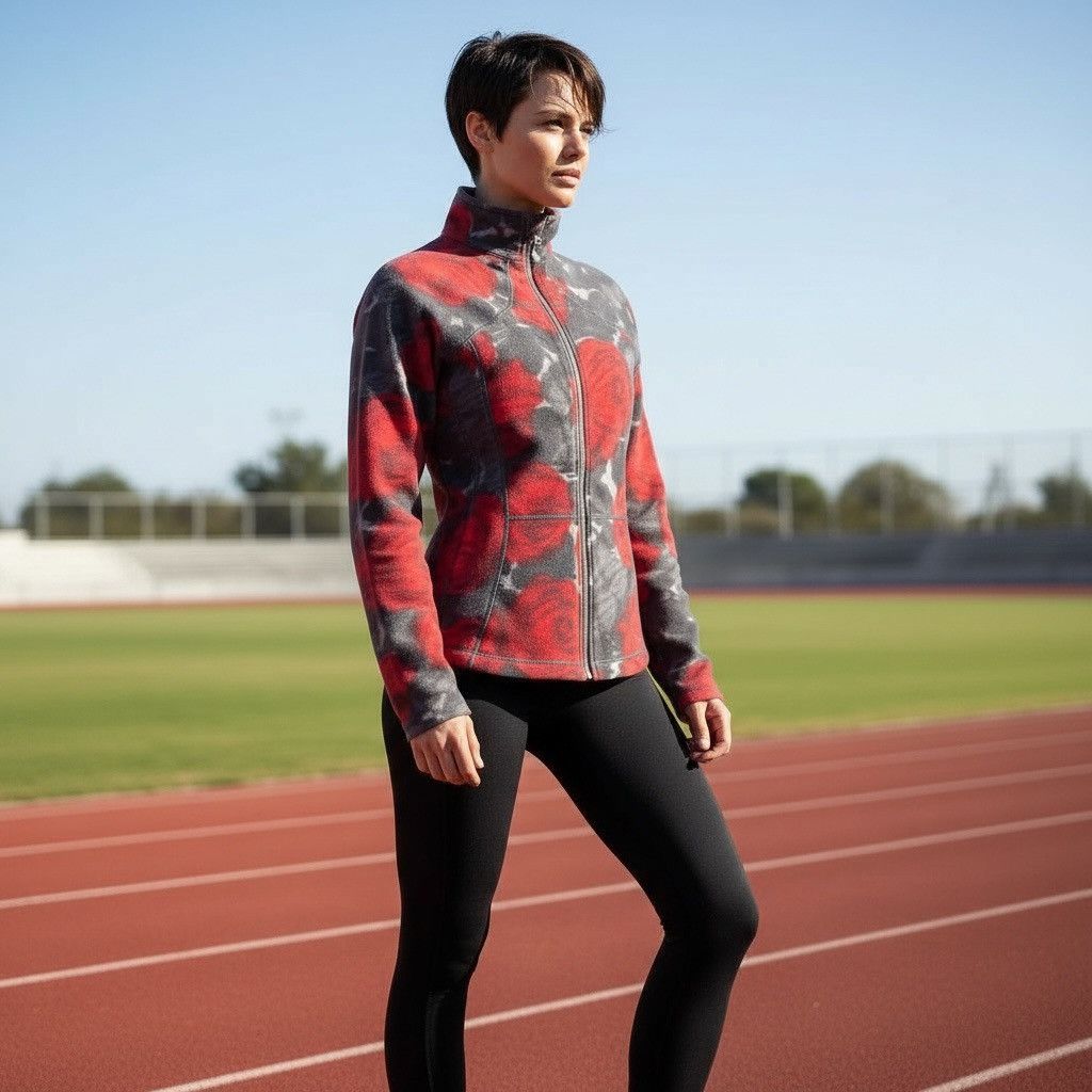 Lululemon Lululemon Vintage Floral Red - Gray Rose Print Jacket Sz.6 Size S / US 4 / IT 40 - 2 Thumbnail