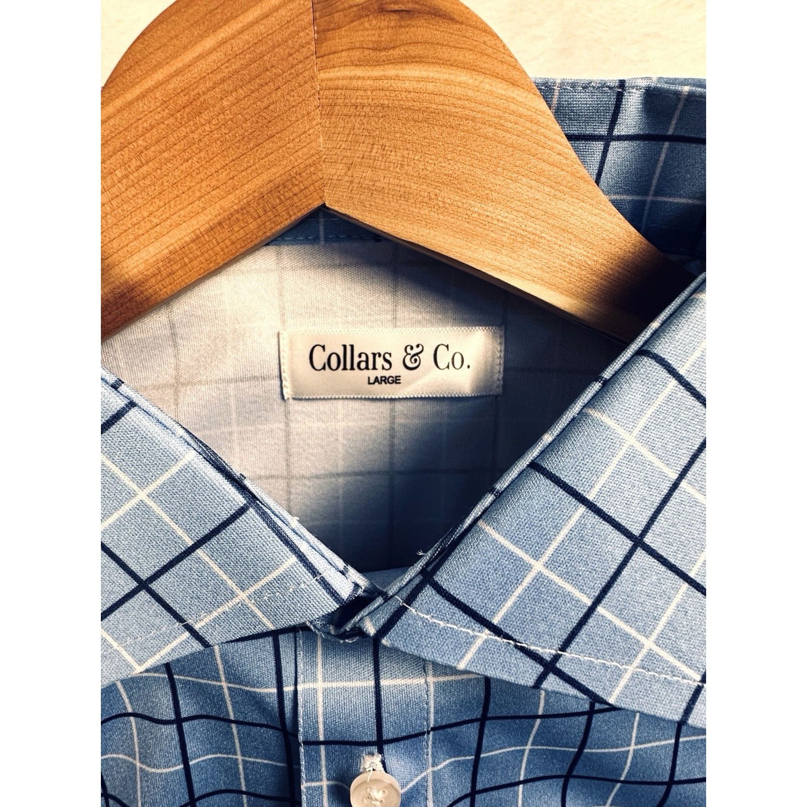 Other Collars & Co. Semi-Spread Collar Polo Shirt Blue Sz L Golf Size US L / EU 52-54 / 3 - 7 Thumbnail