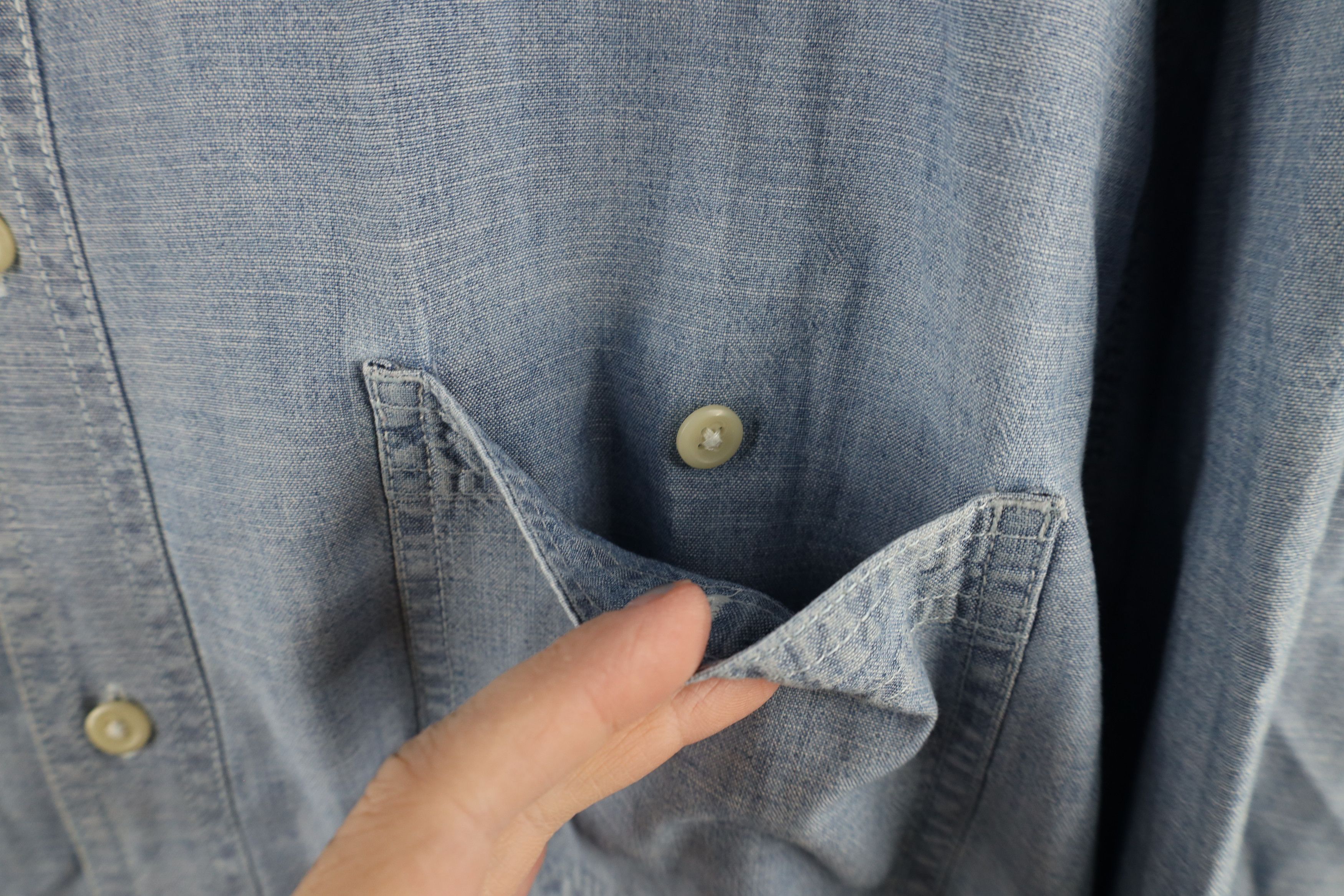 Lands' End × Vintage Vintage 90s Lands End Collared Button Down Shirt Blue Size US XXL / EU 58 / 5 - 4 Thumbnail