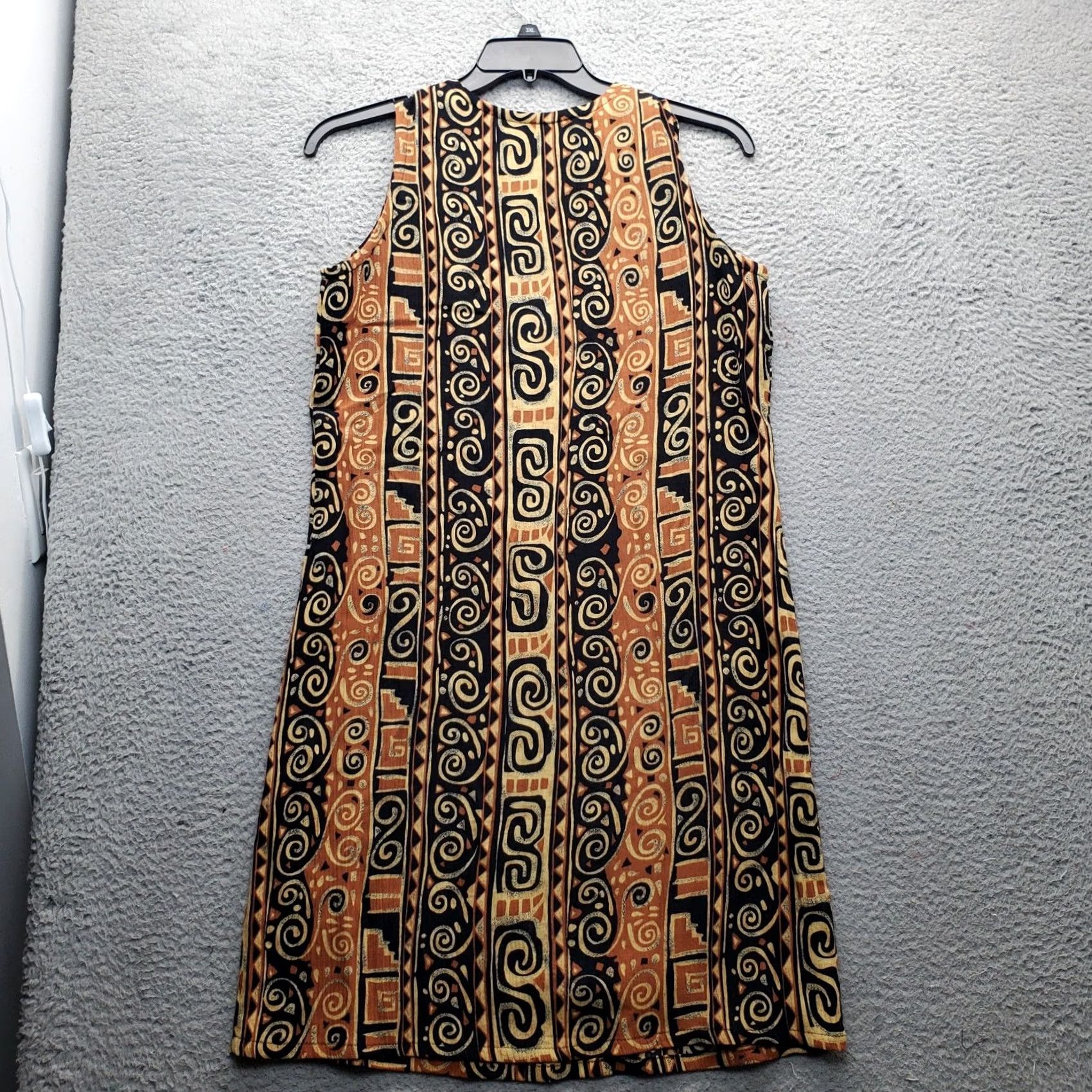 Vintage Sag Harbor Shift Dress Womens 8 Multi Geo Print Rayon Shoulder Button Round Neck Sag Harbor Size M / US 6-8 / IT 42-44 - 2 Thumbnail