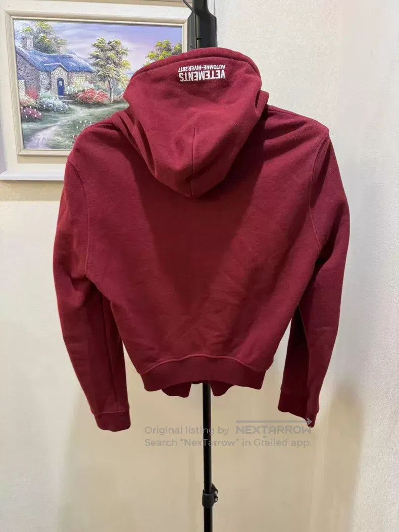 Vetements Vetements Burgundy Hooded Zip-Up Sweatshirt Size US S / EU 44-46 / 1 - 1 Thumbnail