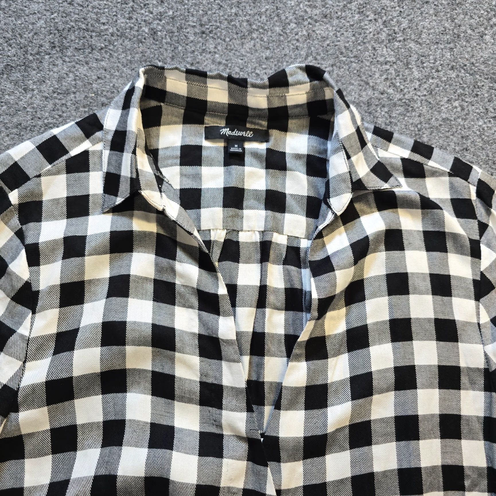 Madewell Madewell Shirt Womens Medium Black Plaid Faux Wrap Gingham Long Sleeve Casual Size M / US 6-8 / IT 42-44 - 2 Thumbnail