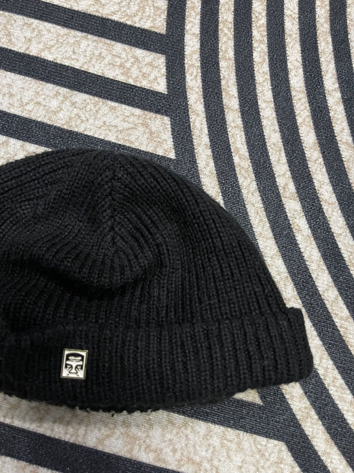 Obey × Shepard Fairey 2000s OBEY STUDDED LOGO BEANIE HAT Size ONE SIZE - 4 Thumbnail