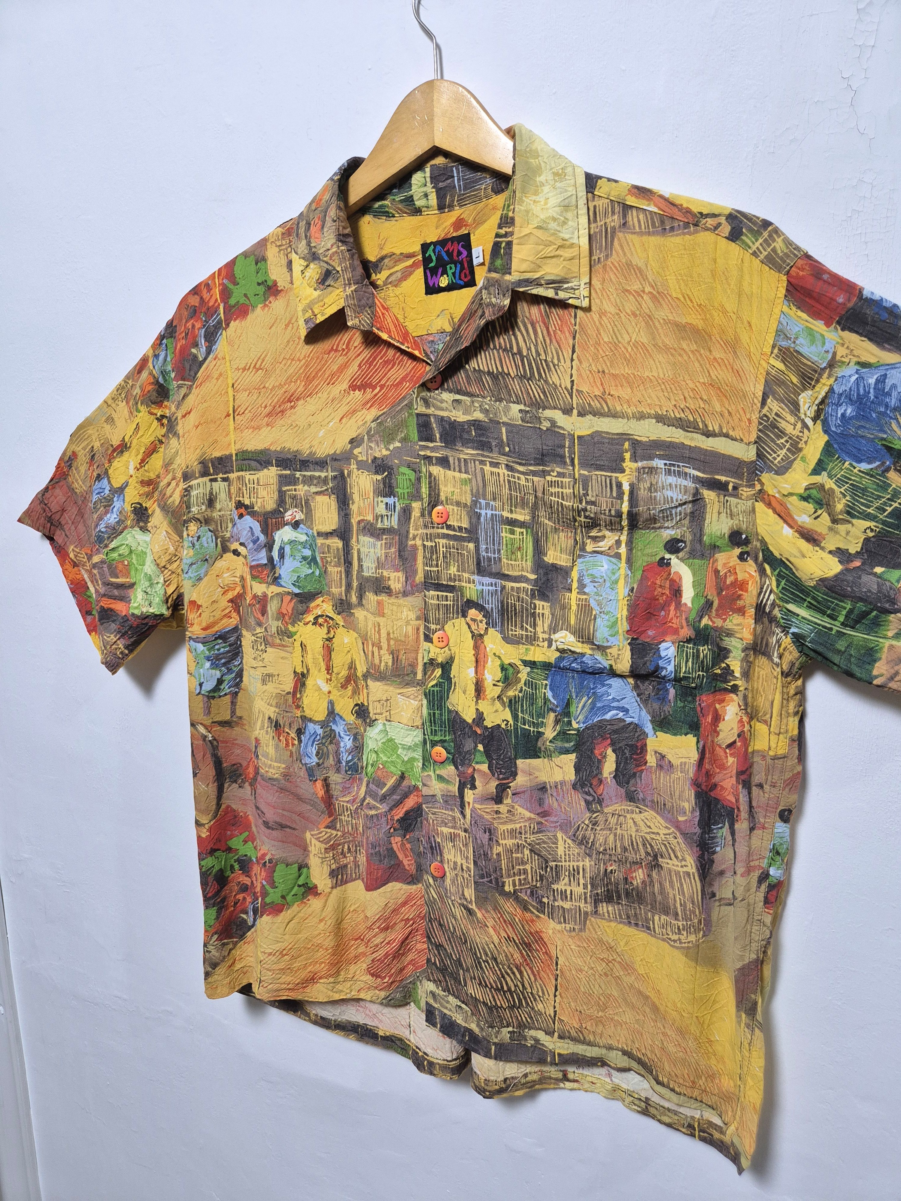 Jams World Jams World Village Graphic All-Over Print Rayon Shirt Size US L / EU 52-54 / 3 - 7 Thumbnail