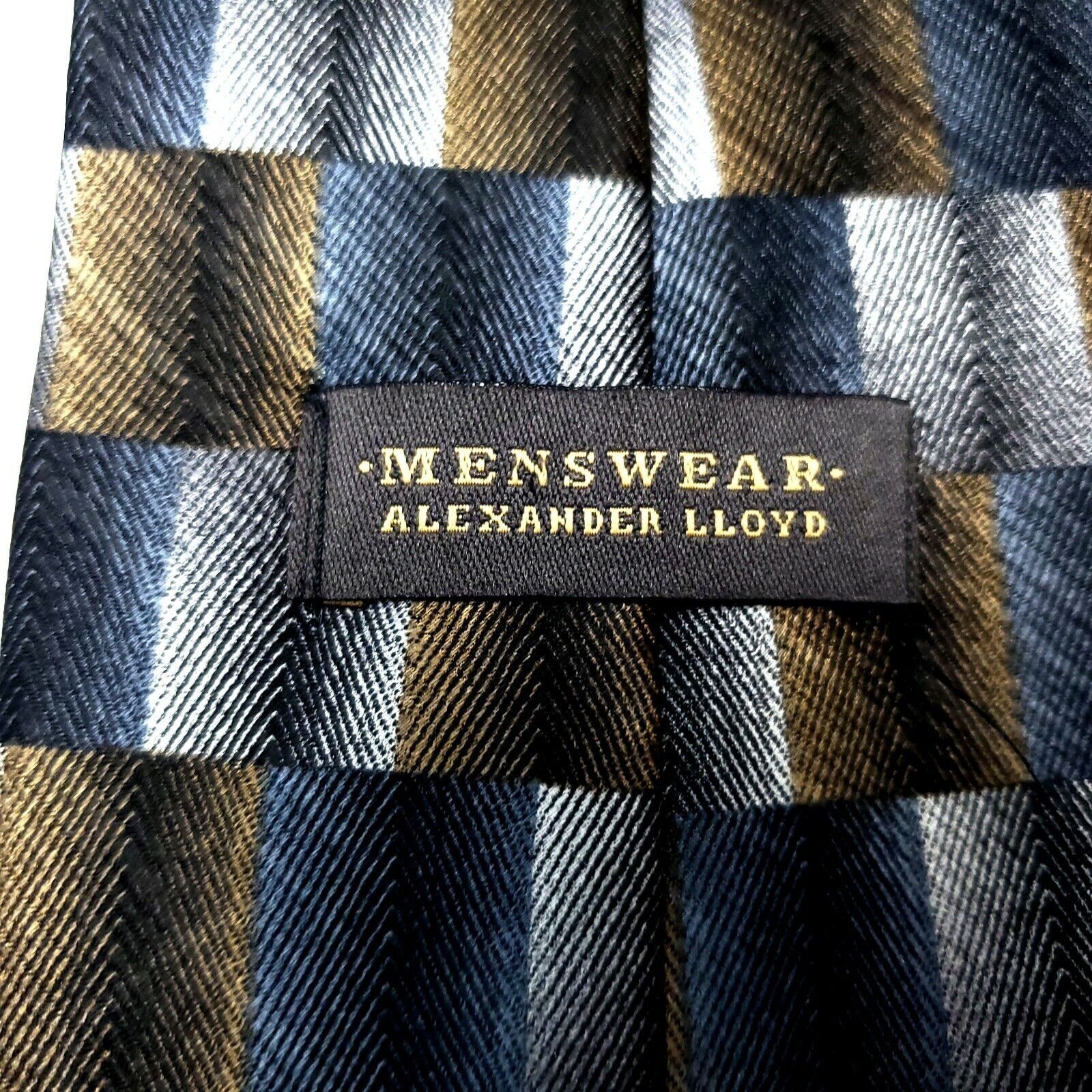 Designer Alexander Lloyd Menswear Blue Brown Long Wide Size ONE SIZE - 3 Thumbnail
