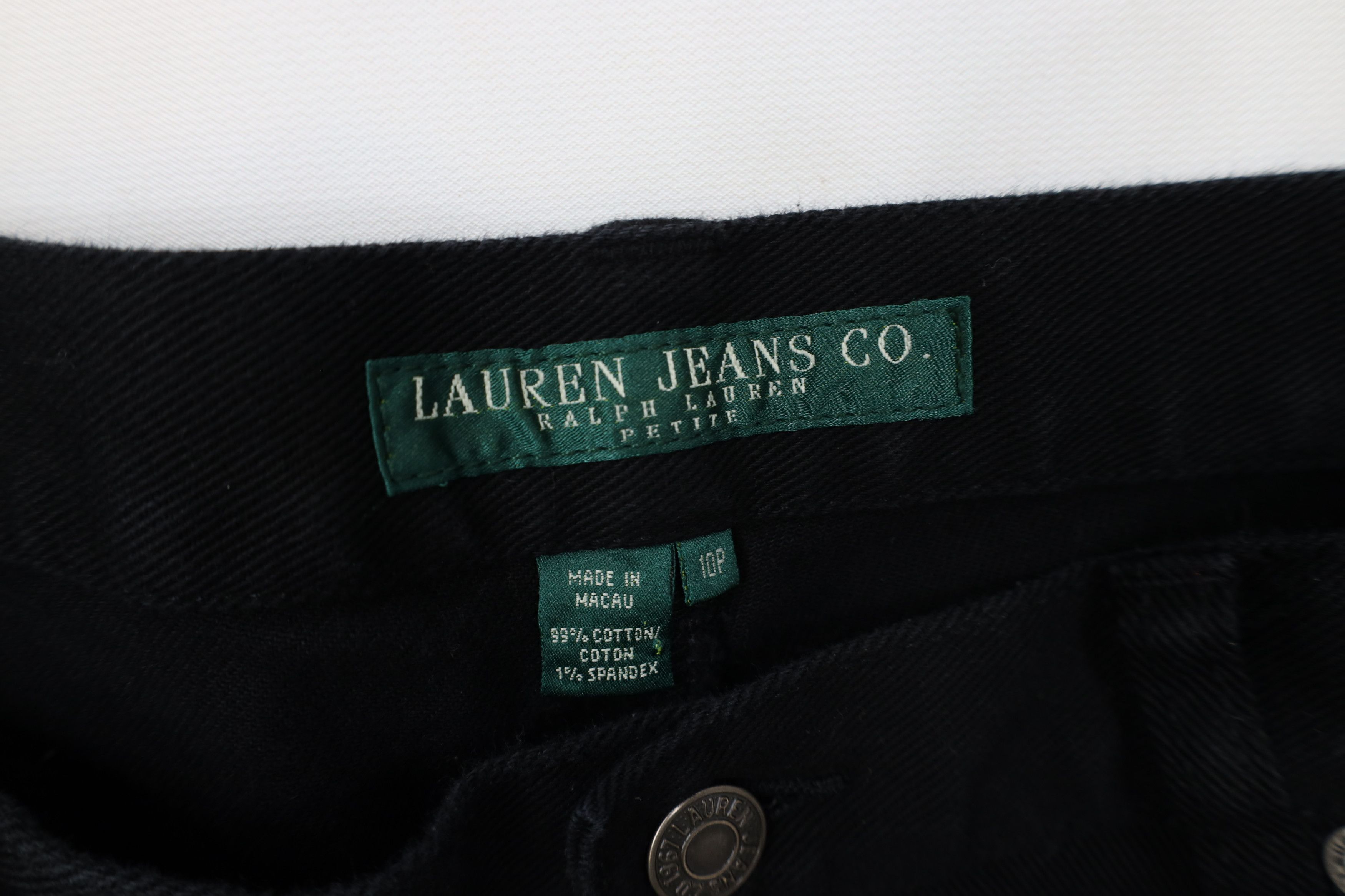 Ralph Lauren Vintage 90s Ralph Lauren Stretch Wide Leg Denim Jeans Black Size 32" / US 10 / IT 46 - 8 Thumbnail