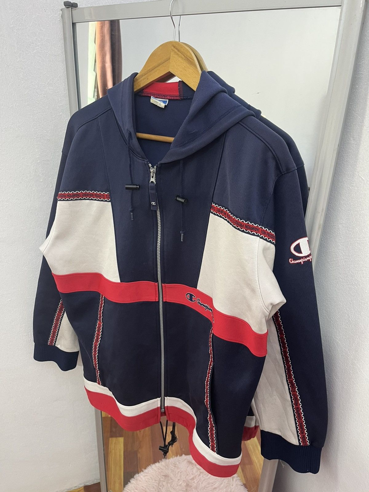 Champion Vintage Champion Tape Hoodie 90s Hip Hop Style Size US L / EU 52-54 / 3 - 3 Thumbnail