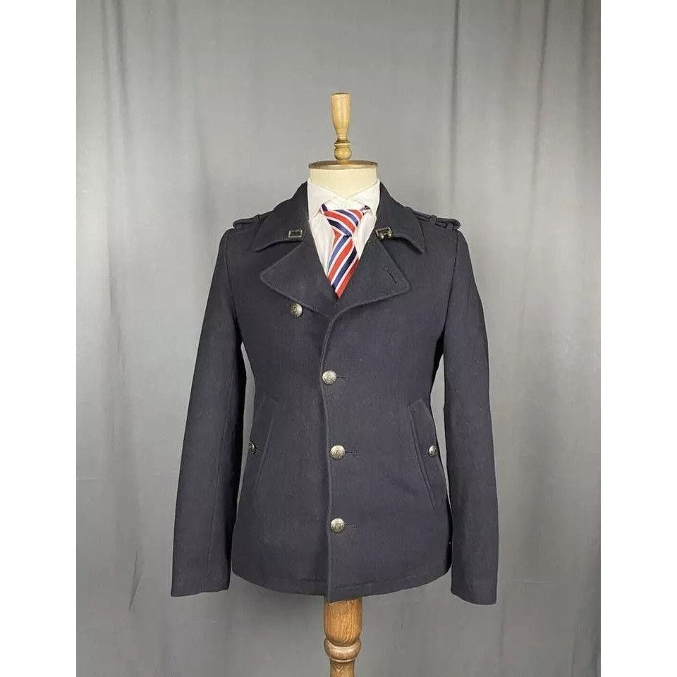 Ted Baker Ted Baker Men's Black Wool Insulated Pea Coat Size 2 Size US M / EU 48-50 / 2 - 2 Thumbnail