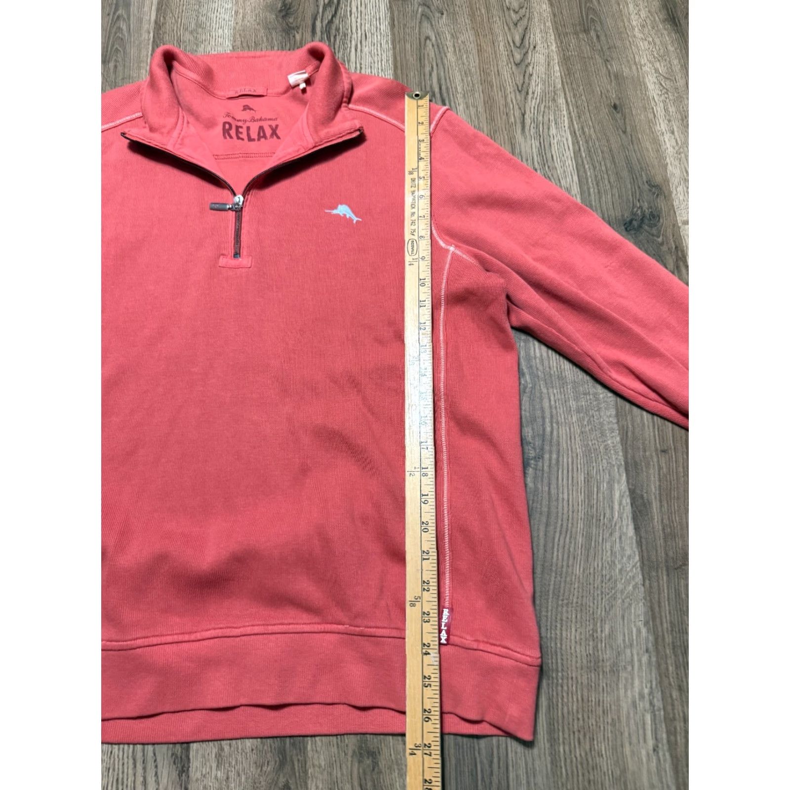 Tommy Bahama Tommy Bahama Sweater Men's Large Orange 1/4 Zipper Pullover RELAX Knit Cotton Mock Neck Long Sleeve Casual - Mens Size US L / EU 52-54 / 3 - 7 Thumbnail