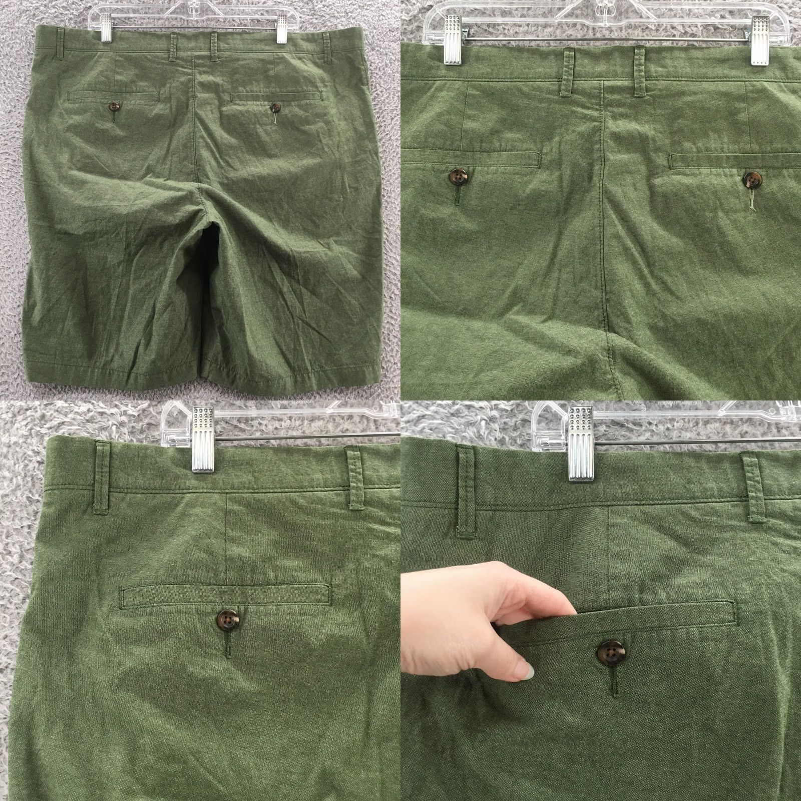 Vintage Goodfellow & Co Linden Chino Shorts Mens 42 Green Cotton Casual Zip Fly Size US 42 / EU 58 - 9 Thumbnail