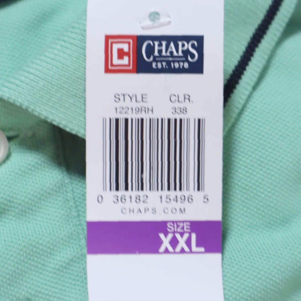 Chaps Chaps Polo Shirt Green 2XL Men Classic Jersey Cotton Solid Shirt Size US XXL / EU 58 / 5 - 7 Thumbnail