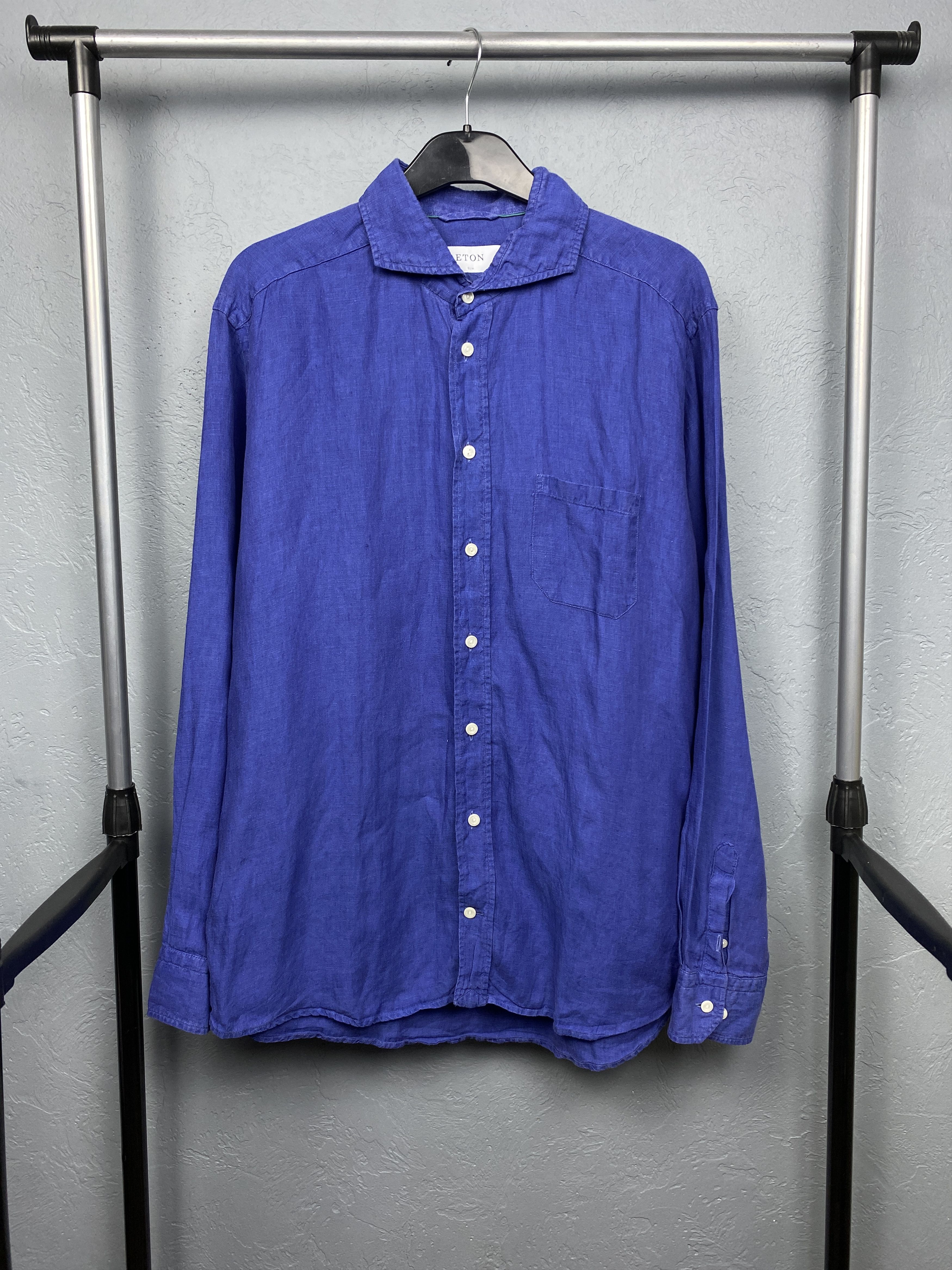Eton Eton Vintage Mens LINEN Long Sleeve Shirt Size US XL / EU 56 / 4 - 1 Thumbnail