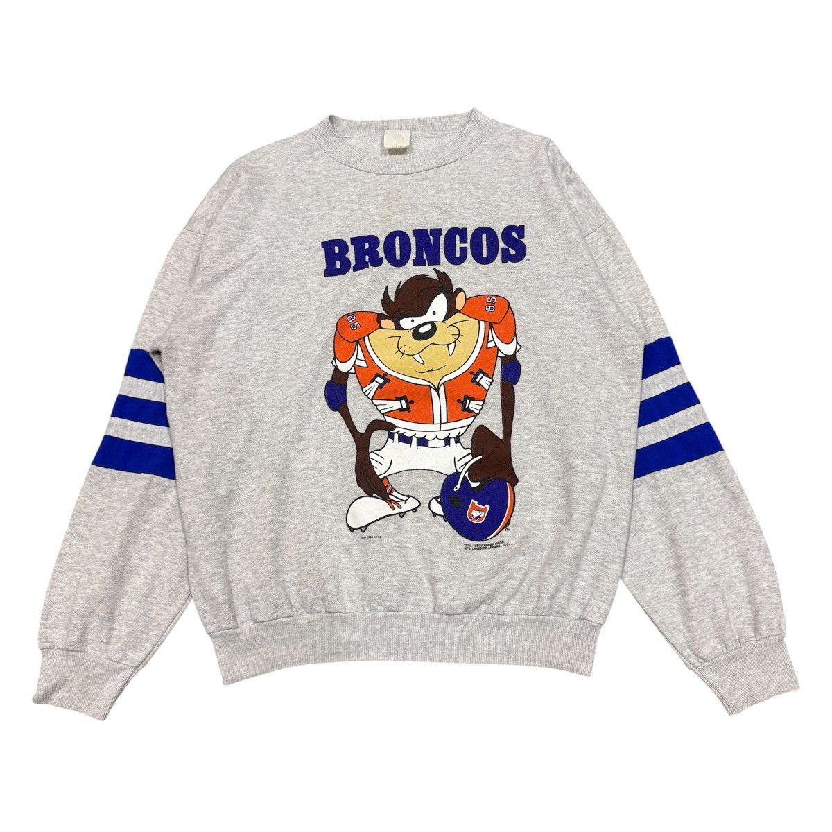Vintage 1994 Denver Broncos Taz Sweatshirt Looney Tunes NFL