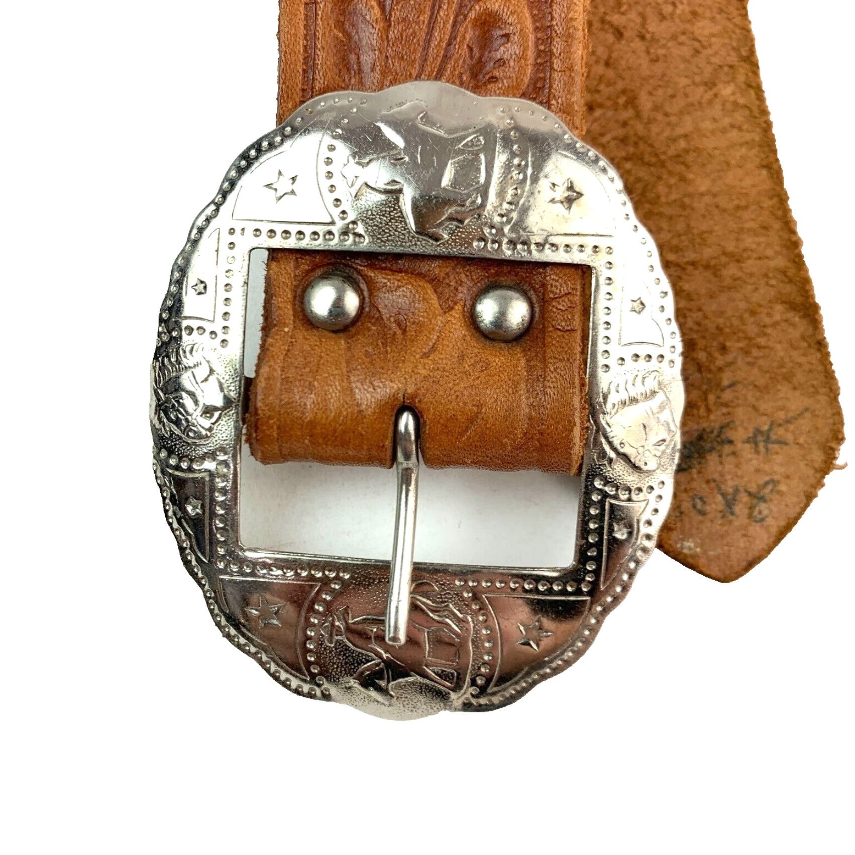 Vintage VINTAGE Textan of Yoakum Tophand Togs Leather Belt 520 Boys Brown 1970s Rockabilly Genuine Original Size ONE SIZE - 2 Thumbnail