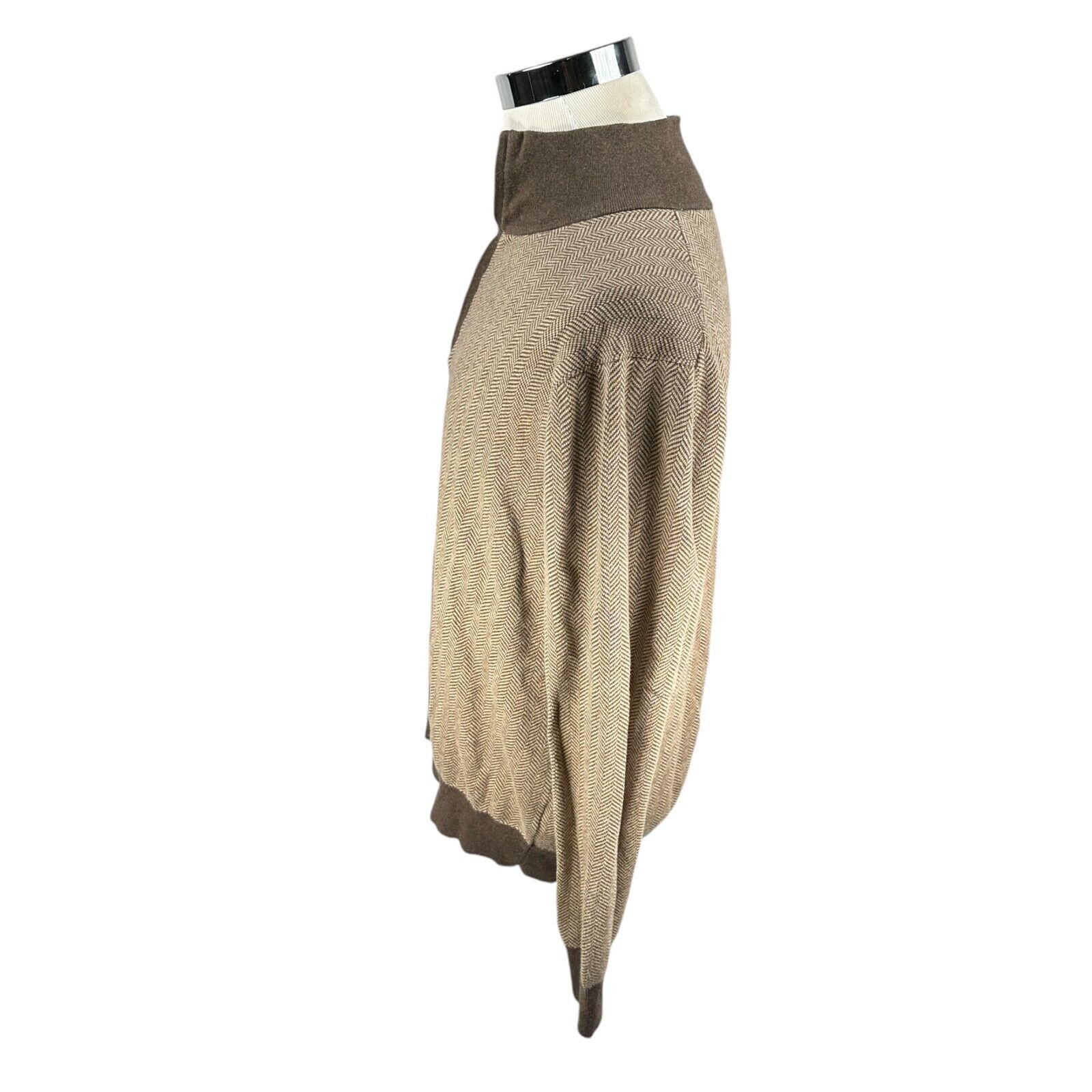 J.Crew J.Crew 1/4 Zip Sweater Men’s Large Brown Tan Herringbone Size US L / EU 52-54 / 3 - 4 Thumbnail