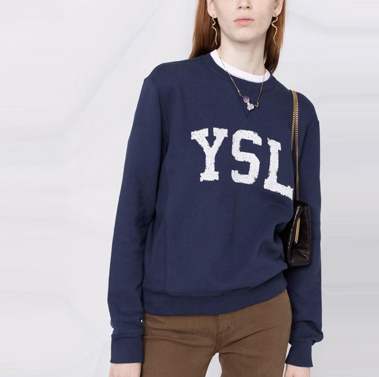 Saint Laurent Paris Saint Laurent FW21 navy blue crewneck sweatshirt Size XS / US 0-2 / IT 36-38 - 5 Thumbnail