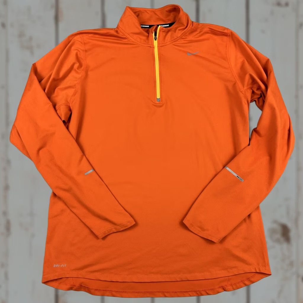 Nike Nike Dri-FIT Element Pullover Shirt Men L Orange Running Half Zip Long Sleeve Crew Mock Neck Active Lauf Size US L / EU 52-54 / 3 - 1 Thumbnail