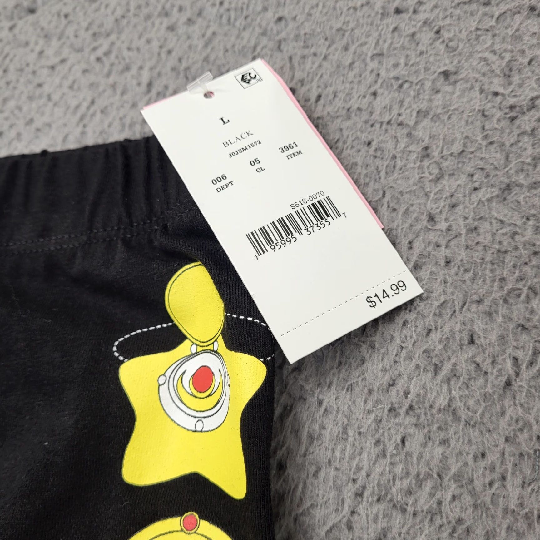 Vintage Sailor Moon Shorts Women's Large Print Wand Star's Black Athletic Running Bike Moon Anime CrossFit Walking Cycling Size 36" / US 14 / IT 50 - 5 Thumbnail