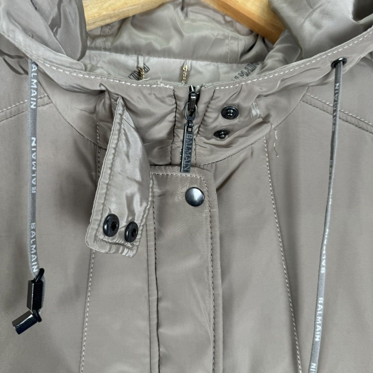 Balmain 🌟BALMAIN HOODIE MONOGRAM INSIDE LONG COAT JACKET Size L / US 10 / IT 46 - 11 Thumbnail