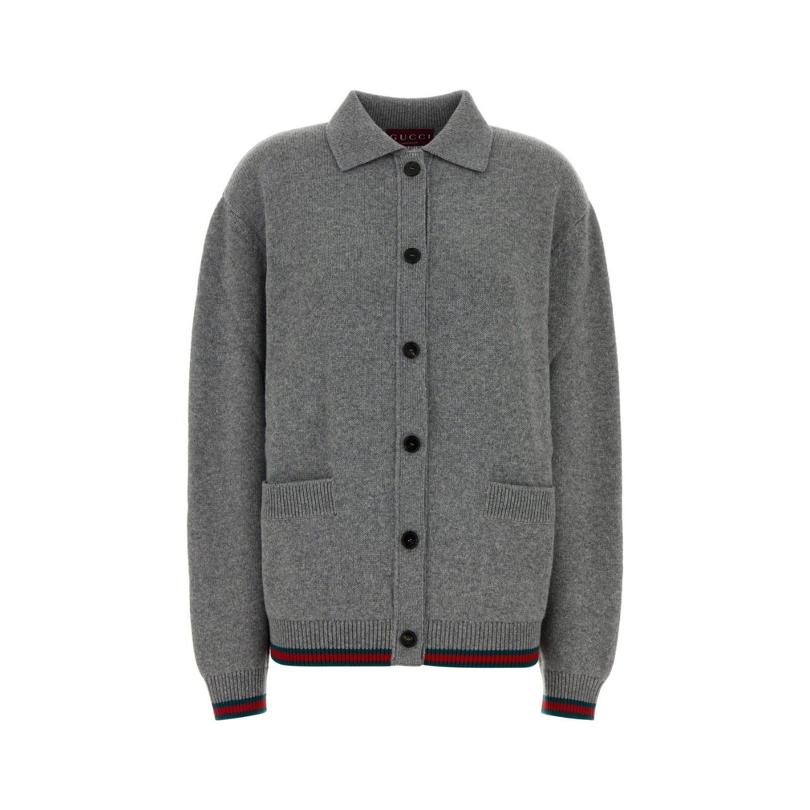 GUCCI Gray Wool Blend Oversize Cardigan New & Authentic (Wom