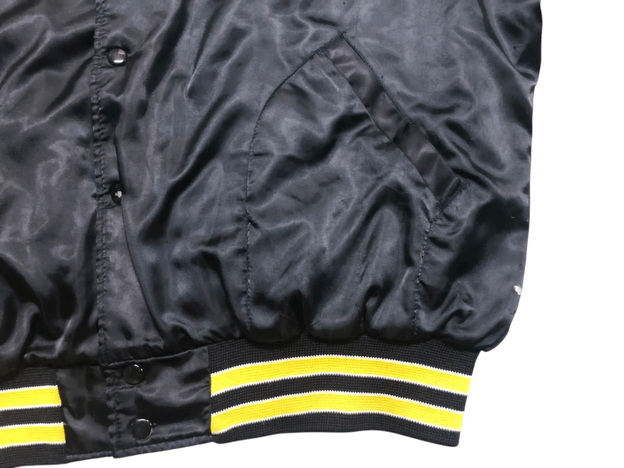 Vintage Vintage 80s Aristo Jac Sattin Bomber Jacket Distressed Size US L / EU 52-54 / 3 - 11 Thumbnail