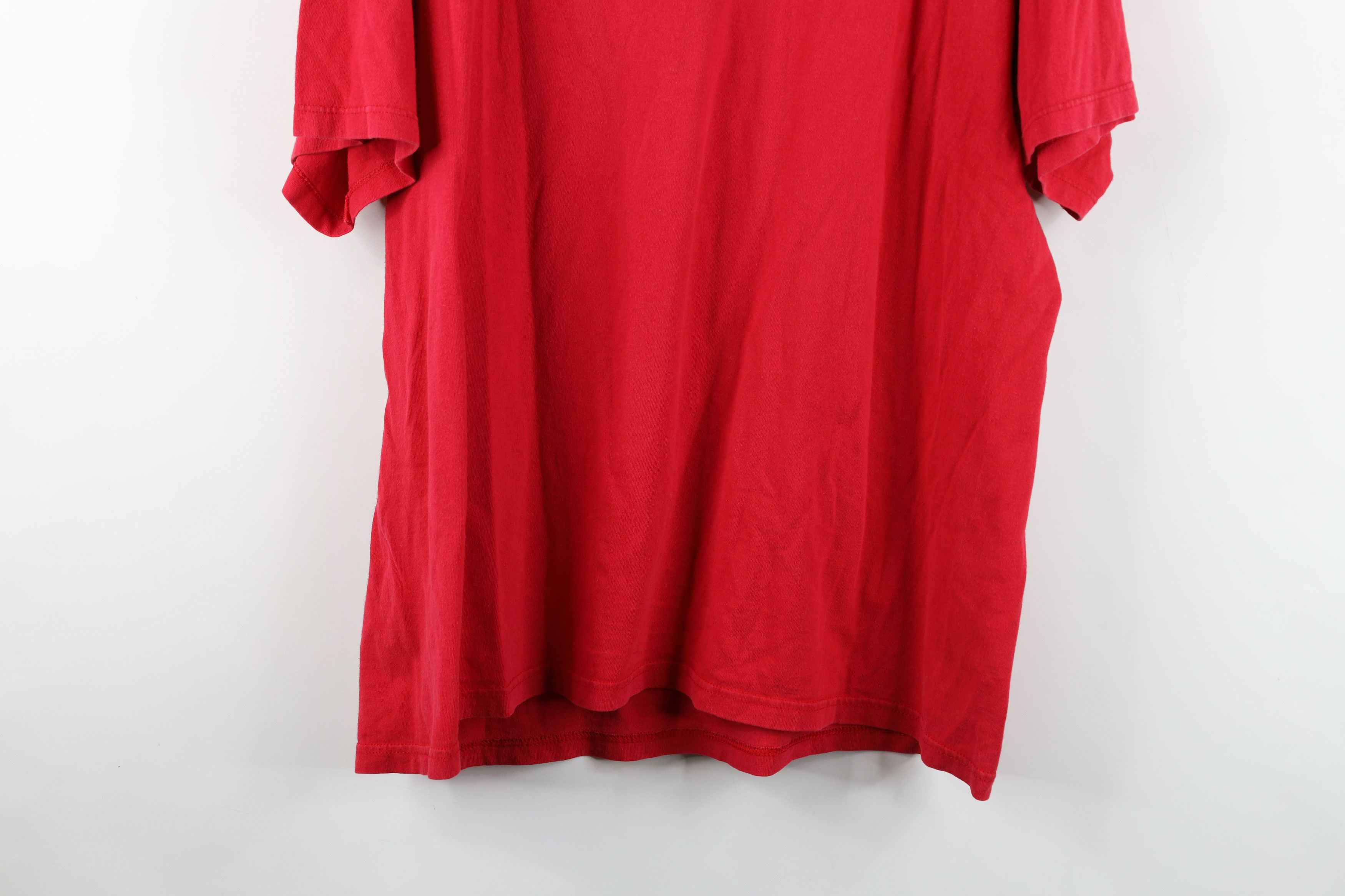 Nike × Vintage Vintage 90s Nike Scott Mini Swoosh T-Shirt Red Cotton USA Size US XL / EU 56 / 4 - 13 Thumbnail