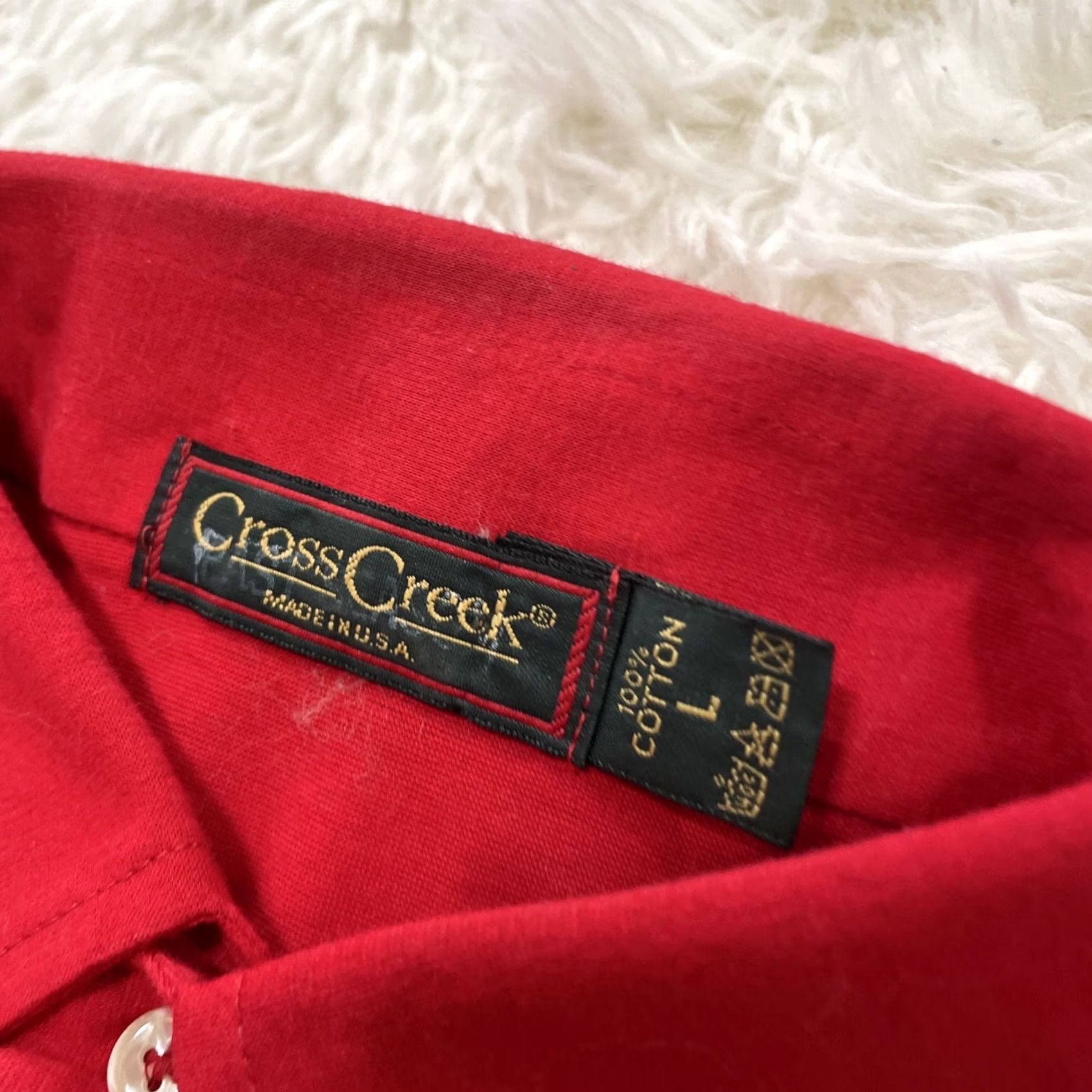 Vintage CROSS CREEK Red Polo Shirt Men L Vintage 90s Classic Preppy Golf Retro Shirt Size US L / EU 52-54 / 3 - 6 Thumbnail