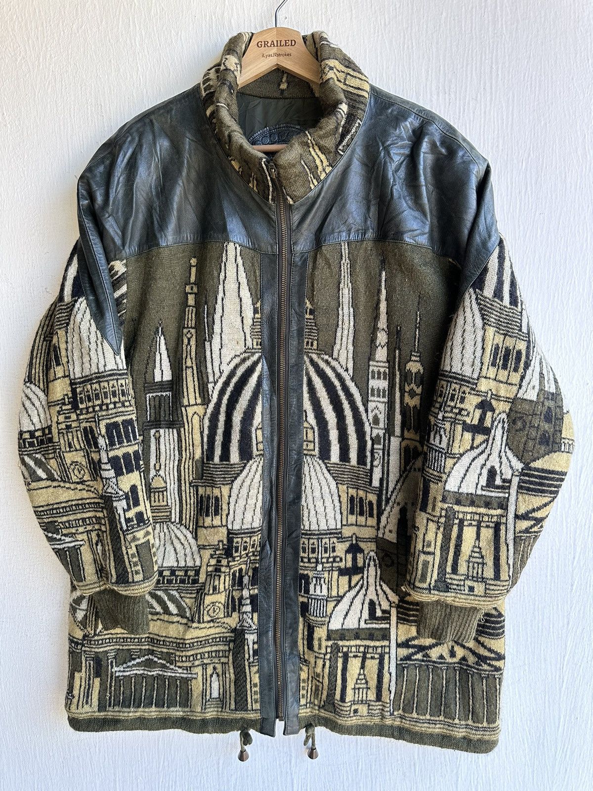 Barque Vintage Baroque embroidery Lamb Skins knit bomber jacket Size US L / EU 52-54 / 3 - 10 Thumbnail