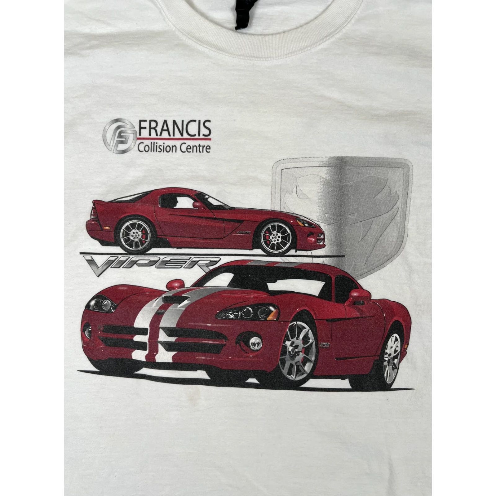 Vintage VINTAGE Viper Shirt Mens XL White Francis Collision Centre Car Graphic Tee Size US XL / EU 56 / 4 - 2 Thumbnail