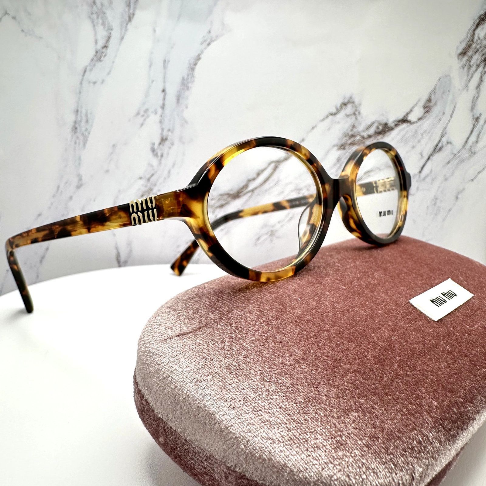 Miu Miu NEW MIU MIU Womens Eyeglasses Brown Oval Full Rim Frames Size ONE SIZE - 6 Thumbnail