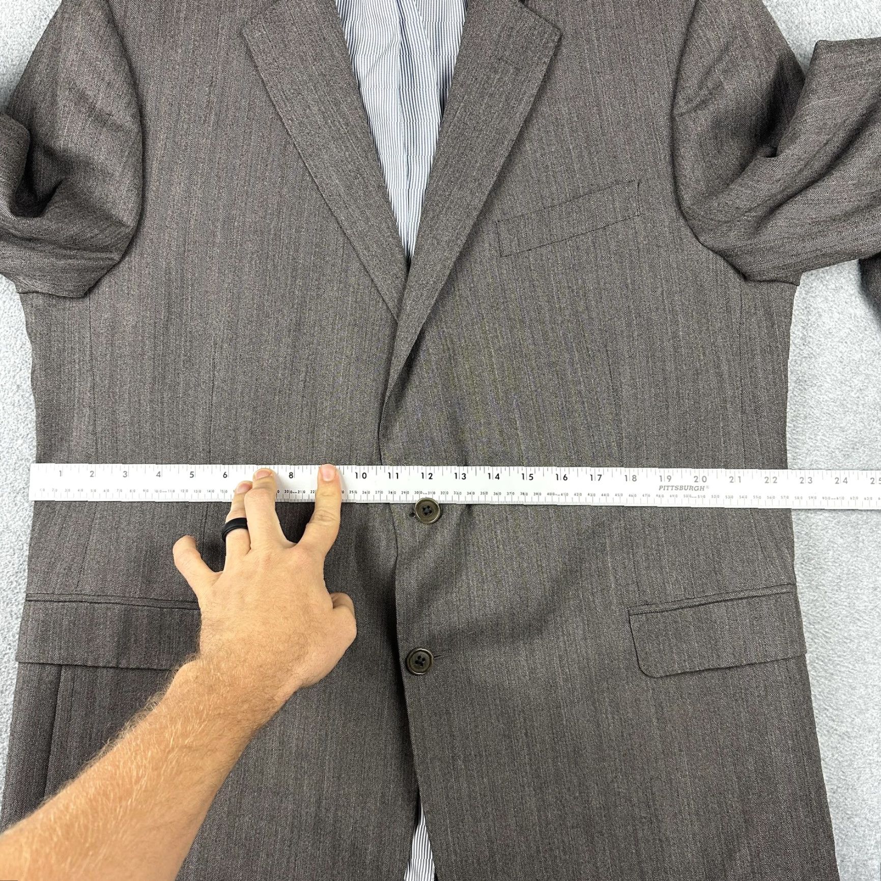 Brooks Brothers Blazer Mens 46R Brown Gray Herringbone Explorer 