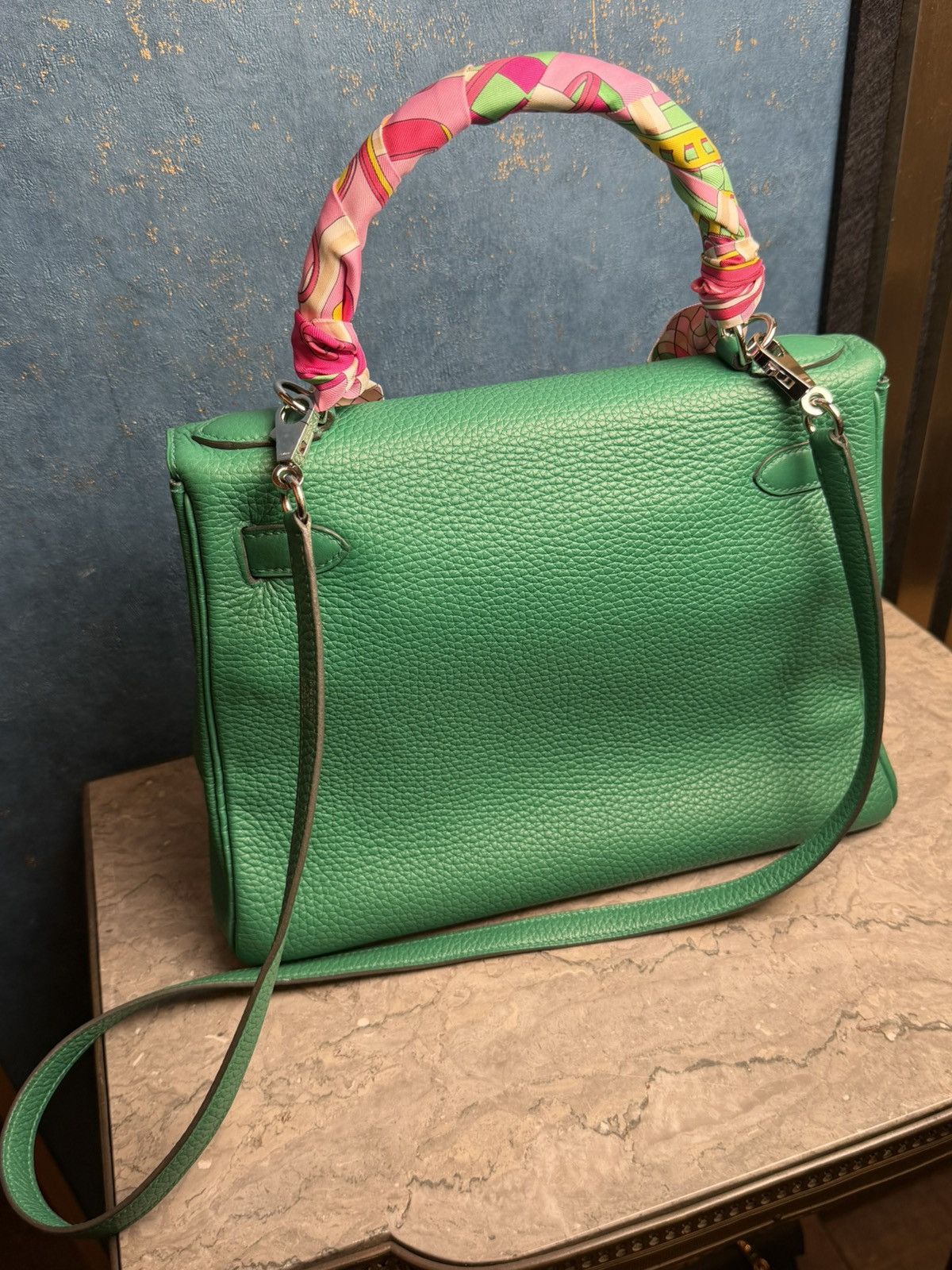 Hermes Kelly Bag 28 Clemence Leather Stamp A Vert Vertigo Size ONE SIZE - 22 Thumbnail