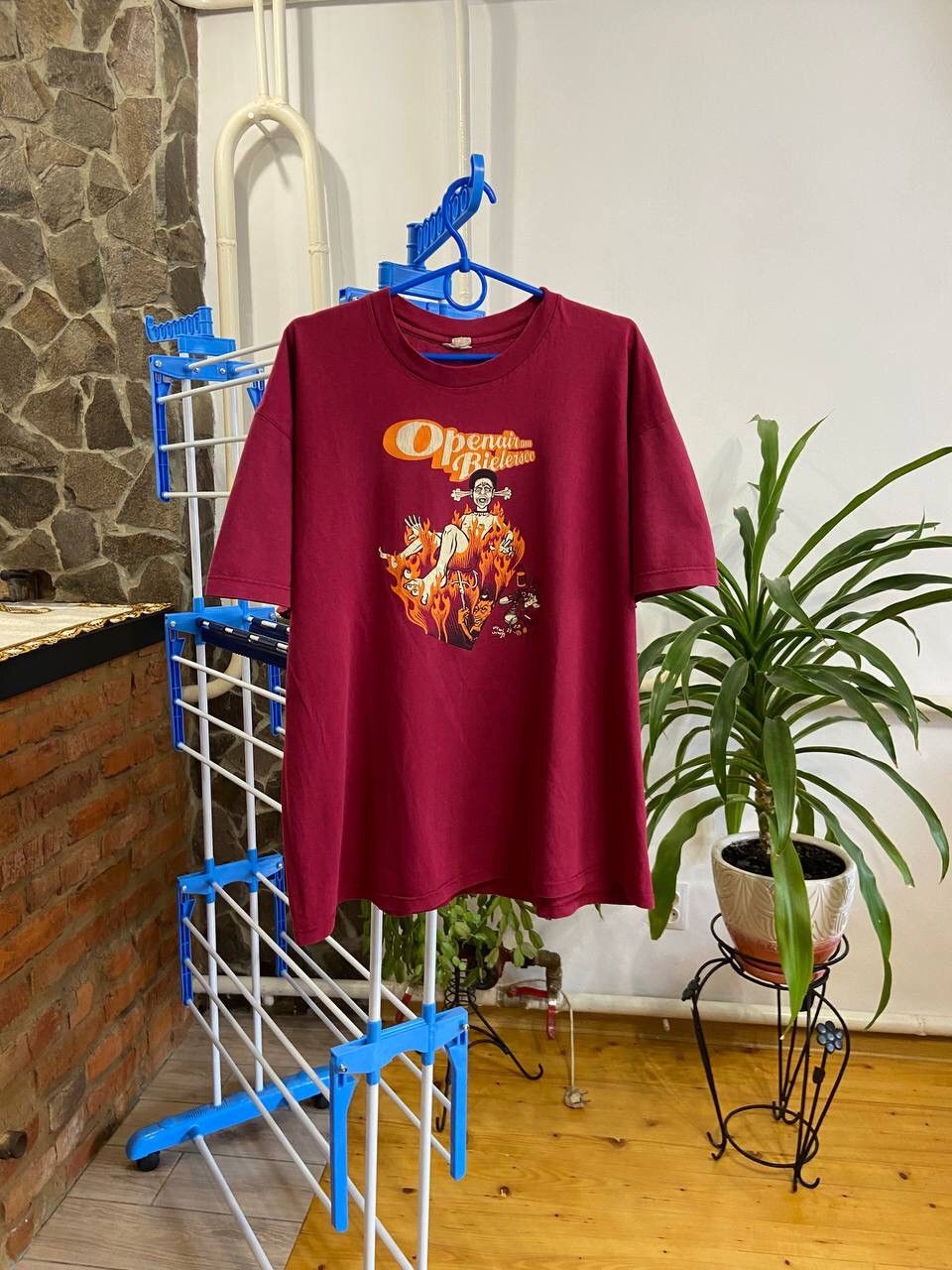 Vintage Vintage Flammable T-Shirt With The Devil “Open, Bilersee” Size US XL / EU 56 / 4 - 1 Thumbnail