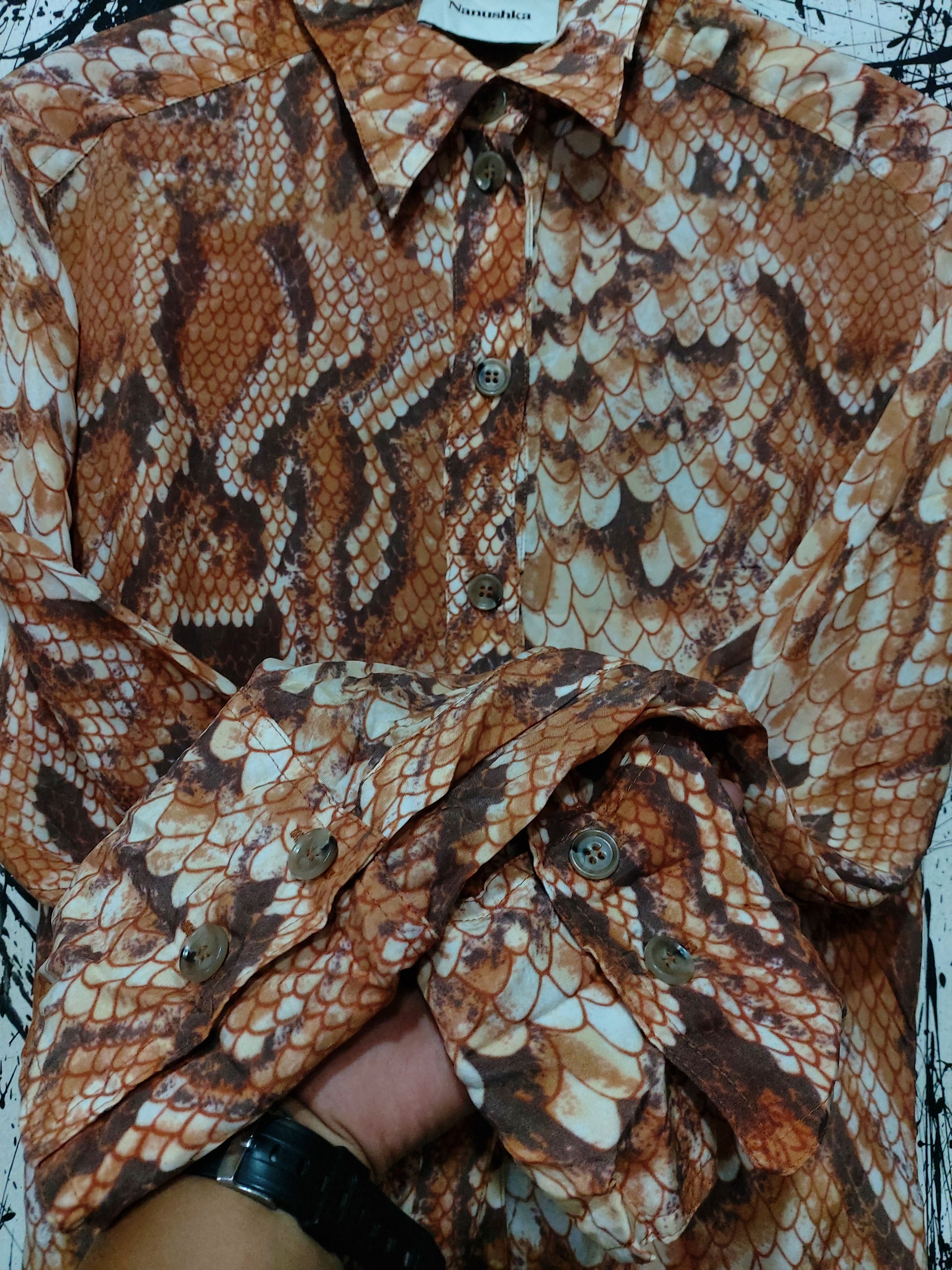 Jean Paul Gaultier INSPIRED JPG STYLE NANUSHKA SNAKE PATTERN BUTTON UP SHIRT Size S / US 4 / IT 40 - 5 Thumbnail